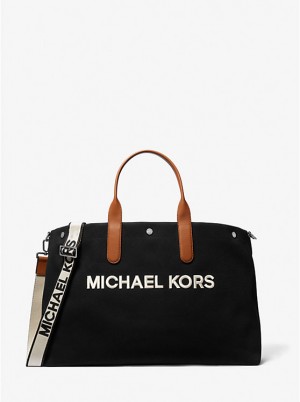 Férfi Michael Kors Brooklyn Oversized Cotton Canvas Tote Bőrönd Fekete | HU2133YXL