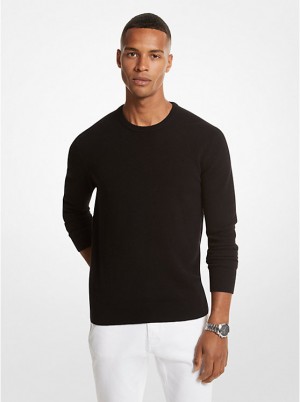 Férfi Michael Kors Cashmere Pulóver Fekete | HU2242AHZ