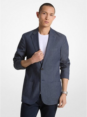 Férfi Michael Kors Chambray Blazer Kabát MIDNIGHT | HU2175TCU