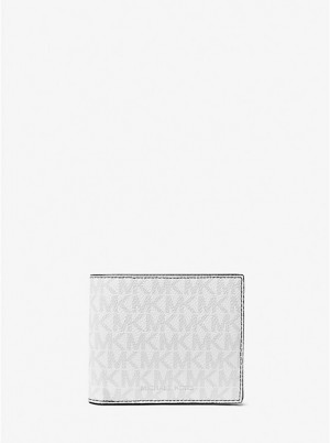 Férfi Michael Kors Greyson Logo Billfold With Coin Pocket Pénztárca BRIGHT WHT | HU2157VRH