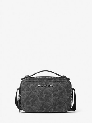 Férfi Michael Kors Hudson Empire Signature Logo Crossbody Táska Fekete | HU2110KOV