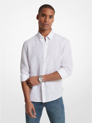 Férfi Michael Kors Linen Ing Fehér | HU2218FDV