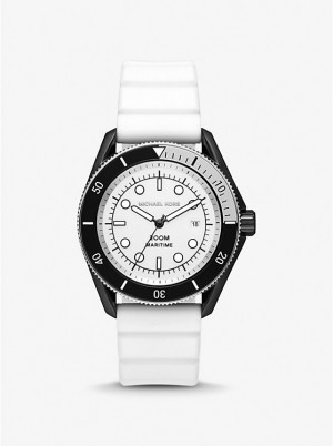 Férfi Michael Kors Oversized Maritime Silicone Óra Fehér | HU2072RVS