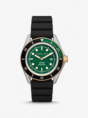 Férfi Michael Kors Oversized Maritime Silicone Óra Fekete | HU2074WNF