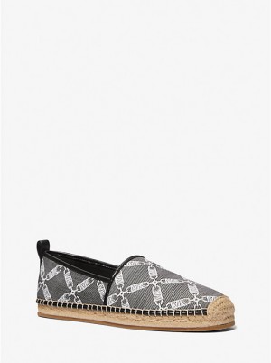 Férfi Michael Kors Owen Empire Logo Jacquard Espadrille Sportcipő Fekete | HU2280RVR