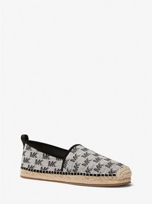 Férfi Michael Kors Owen Logo Jacquard Espadrille Sportcipő Fekete | HU2281EBT