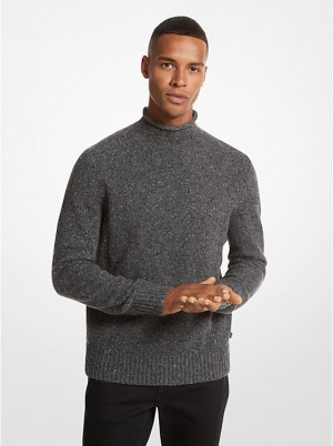 Férfi Michael Kors Recycled Wool Blend Roll-Neck Pulóver ASH | HU2255BEY