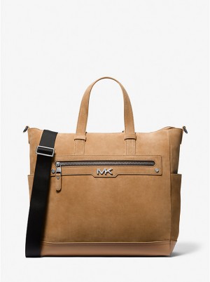 Férfi Michael Kors Varick Suede Tote Bőrönd CAMEL | HU2143HAW