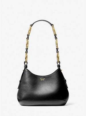 Női Michael Kors Bardot Mini Leather Hobo Válltáska Fekete | HU1178FDO