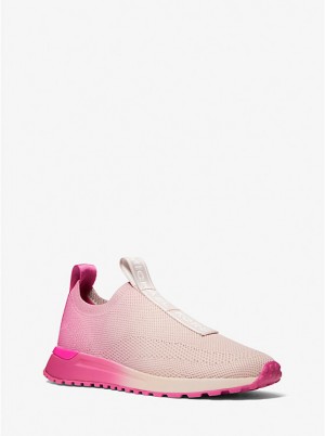 Női Michael Kors Bodie Logo Tape Ombré Mesh Slip-On Edzőcipő Fehér | HU2020RVF