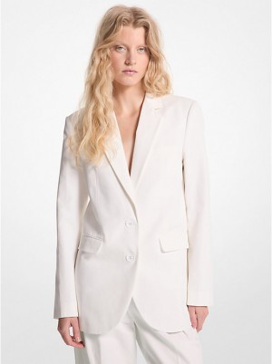 Női Michael Kors Cotton Blend Twill Blazer Kabát Fehér | HU1354UZV