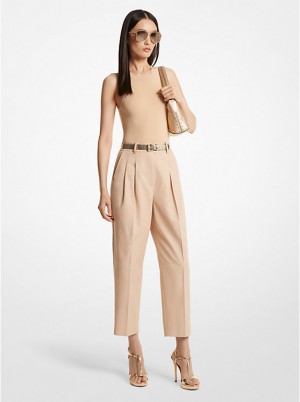 Női Michael Kors Cotton Blend Twill Cropped Nadrág BUFF | HU1428BEH