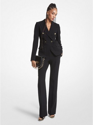 Női Michael Kors Crepe Double-Breasted Blazer Kabát Fekete | HU1359SGQ