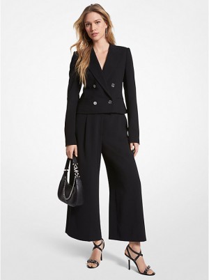 Női Michael Kors Cropped Crepe Blazer Kabát Fekete | HU1361FDE