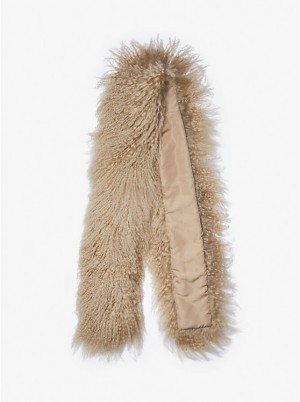 Női Michael Kors Dyed Mongolian Shearling Sál CAMEL | HU1014CTU