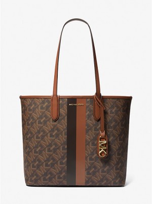 Női Michael Kors Eliza Large Empire Signature Logo Tote BROWN/LUGGAGE | HU1250UZM