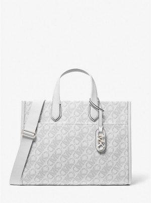 Női Michael Kors Gigi Large Empire Signature Logo Tote OPT/ALLUM | HU1255SGT