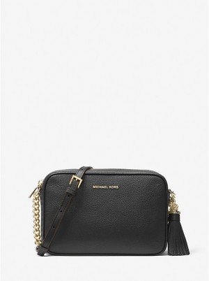 Női Michael Kors Ginny Leather Crossbody Táska Fekete | HU1082YXX