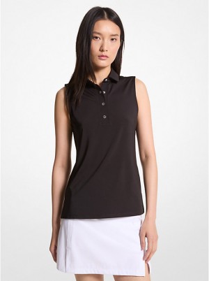 Női Michael Kors Golf Tech Performance Sleeveless Pólóing Fekete | HU1466GSM