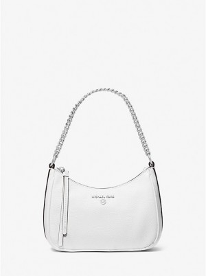 Női Michael Kors Jet Set Charm Small Leather Pochette Válltáska Fehér | HU1213CTJ