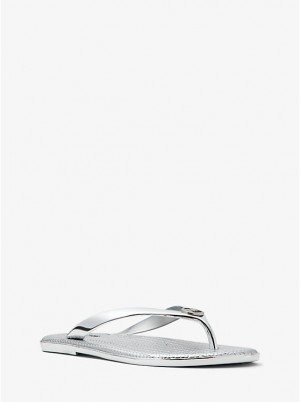 Női Michael Kors Jet Set Metallic Jelly Flip-Flop Szandál Titán | HU1884JPD