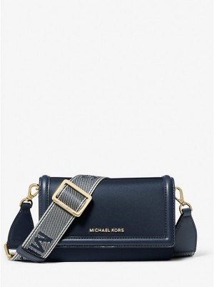 Női Michael Kors Jet Set Small Nylon Gabardine Smartphone Crossbody Táska Sötétkék | HU1100DFS