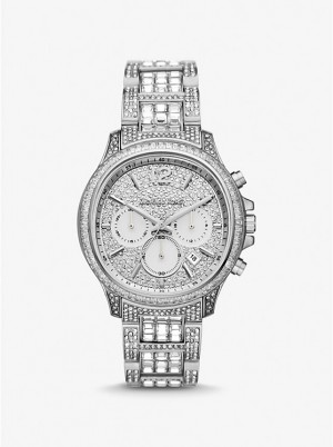 Női Michael Kors Limited-Edition Oversized Sage Pavé Silver-Tone Óra Titán | HU1595DFX