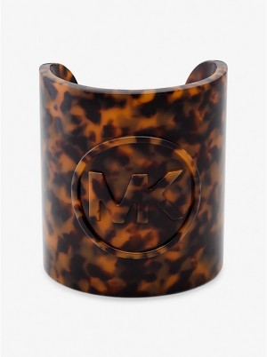 Női Michael Kors Logo Tortoiseshell Acetate Cuff Karkötő TORTOISE | HU1513PJZ