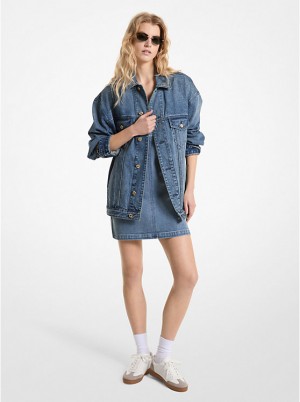 Női Michael Kors Oversized Denim Kabát Kék Világoskék | HU1396RVA