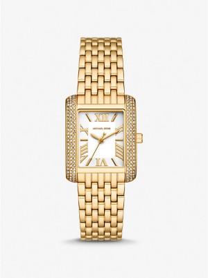 Női Michael Kors Petite Emery Pavé Gold-Tone Óra Arany | HU1648SGZ