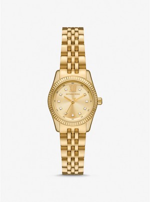 Női Michael Kors Petite Lexington Pavé Gold-Tone Óra Arany | HU1652ILB