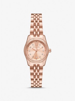 Női Michael Kors Petite Lexington Pavé Rose Gold-Tone Óra Rózsaszín Arany | HU1653UZN