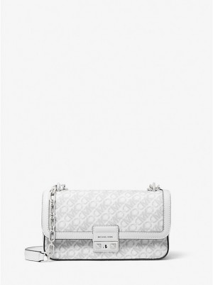 Női Michael Kors Tribeca Small Empire Signature Logo Válltáska OPT/ALLUM | HU1236ILD