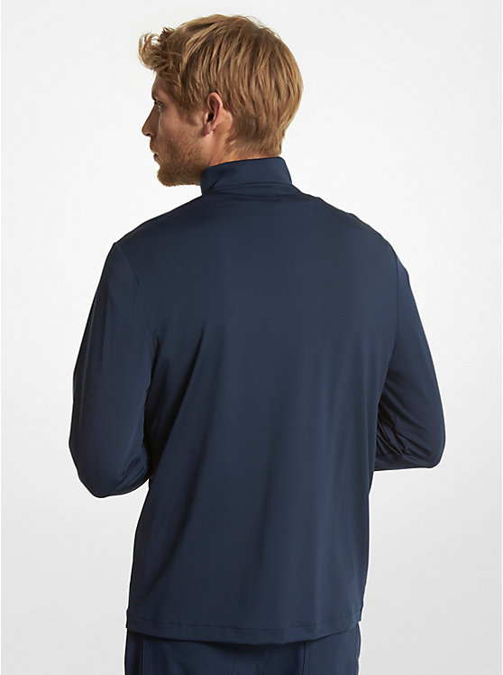 Férfi Michael Kors Golf Performance Quarter Zip Kapucnis Pulóver MIDNIGHT | HU2236TCF