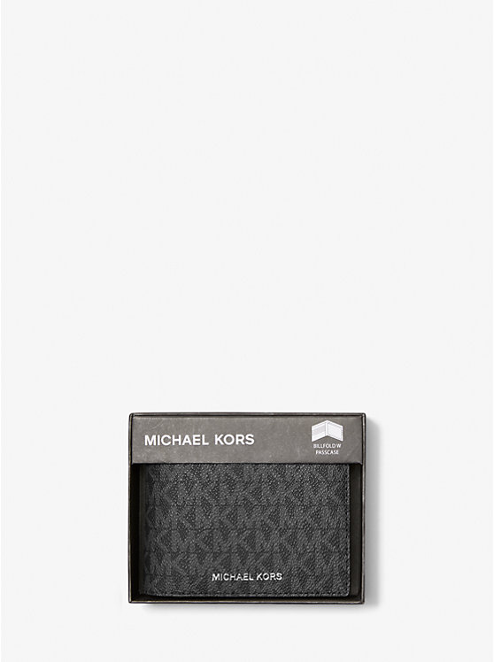 Férfi Michael Kors Harrison Logo Billfold With Passcase Pénztárca Fekete | HU2158CTJ