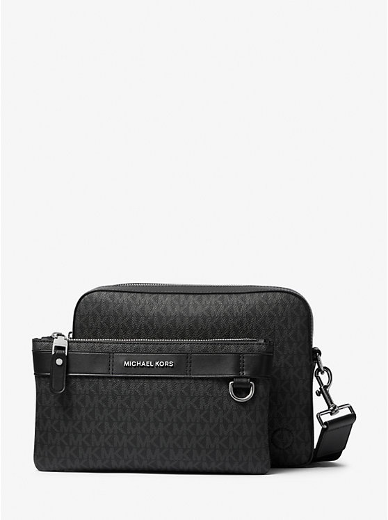 Férfi Michael Kors Hudson 2-in-1 Logo Crossbody Táska Fekete | HU2108ZUX