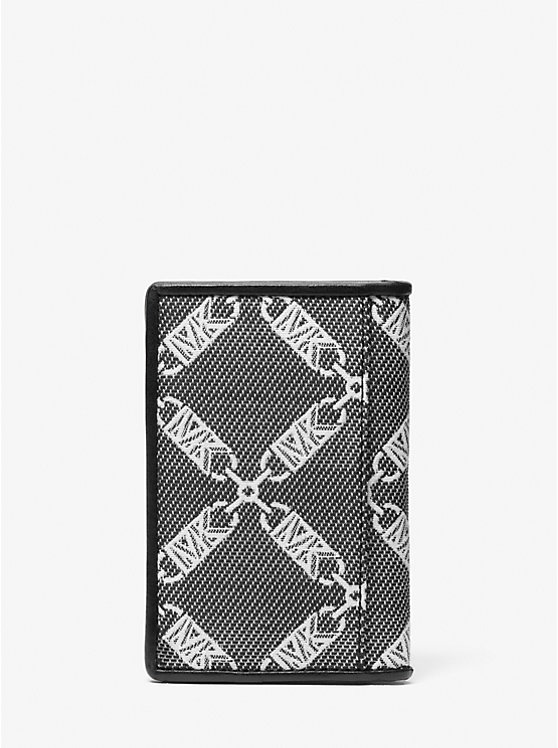 Férfi Michael Kors Hudson Empire Logo Jacquard Bi-fold Kártyatartó Fekete | HU2152NWA