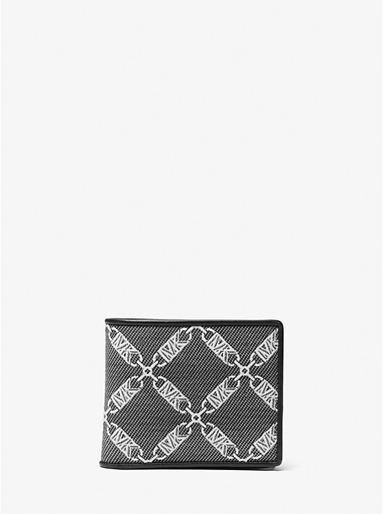 Férfi Michael Kors Hudson Empire Logo Jacquard Billfold Pénztárca Fekete | HU2161LIZ