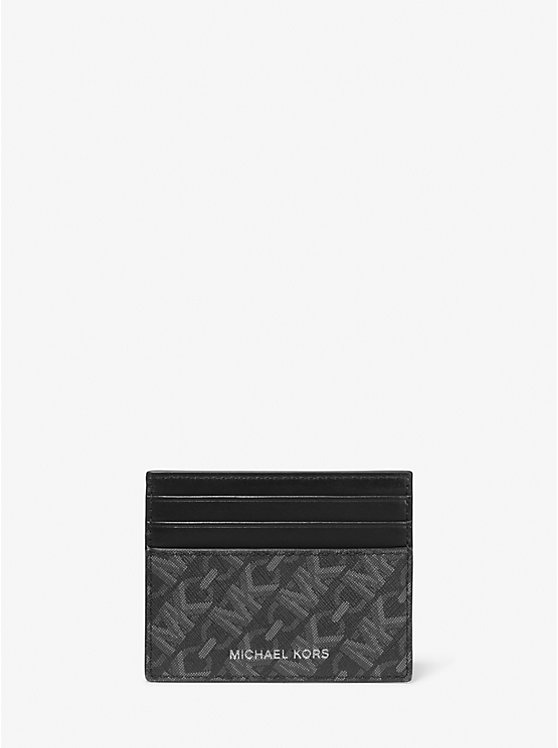 Férfi Michael Kors Hudson Empire Signature Logo Tall Kártyatartó Fekete | HU2153MQS