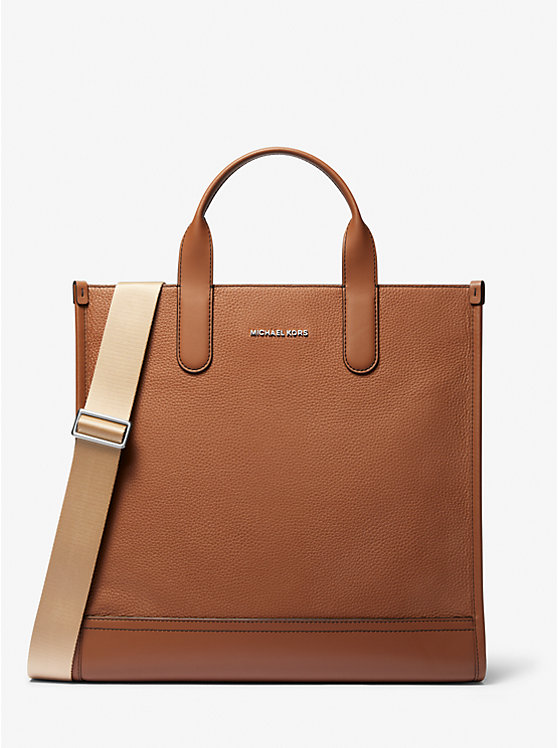 Férfi Michael Kors Hudson Pebbled Leather Tote Bőrönd LUGGAGE | HU2142GSQ