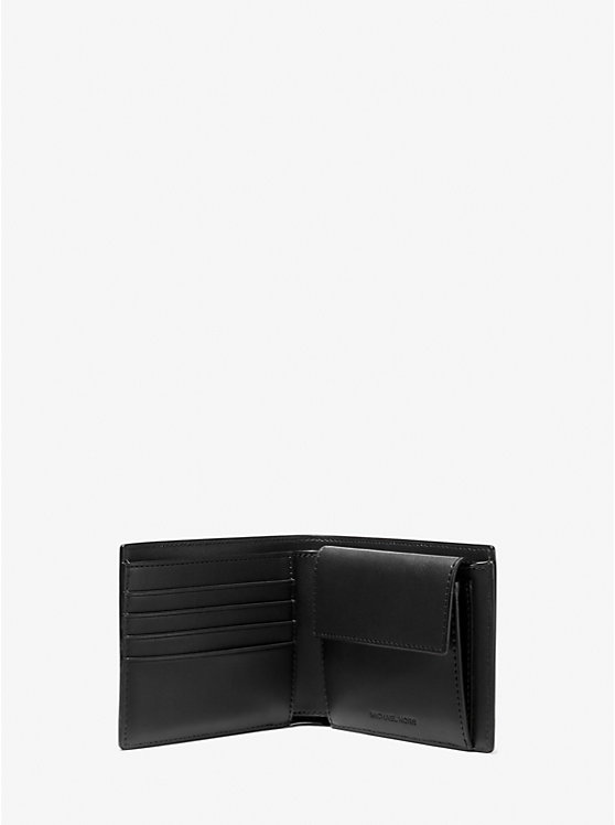 Férfi Michael Kors Hudson Pebbled Leather Billfold With Coin Pouch Pénztárca Fekete | HU2166FDN