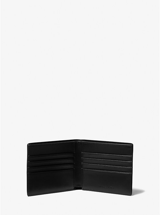 Férfi Michael Kors Hudson Pebbled Leather Slim Billfold Pénztárca Fekete | HU2167DFM