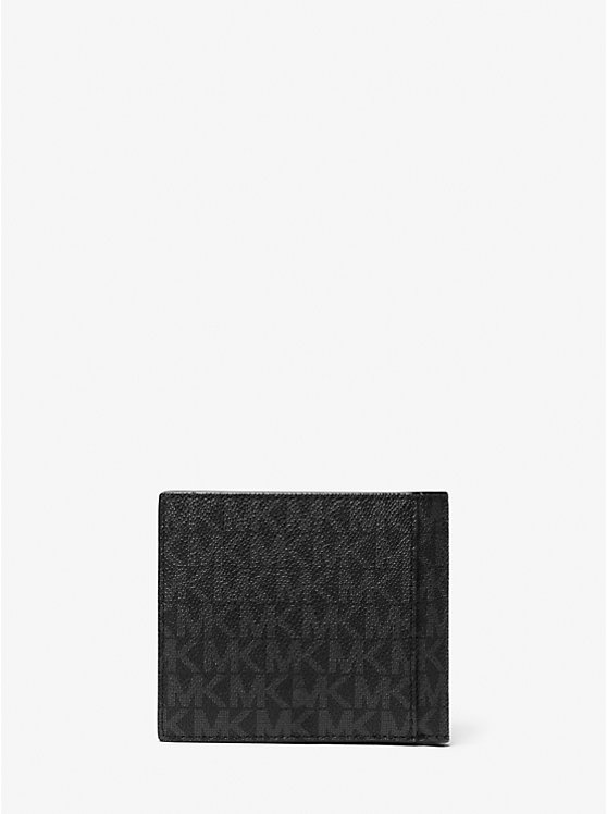 Férfi Michael Kors Hudson Signature Logo Billfold Pénztárca Fekete | HU2171OKE