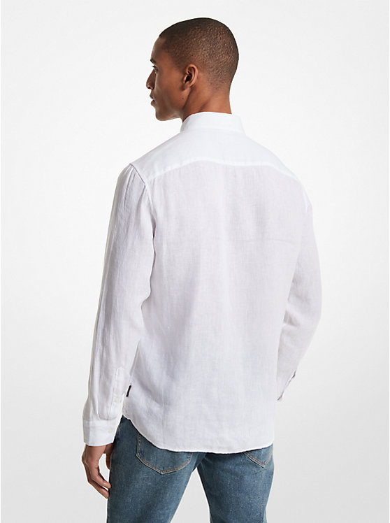 Férfi Michael Kors Linen Ing Fehér | HU2218FDV