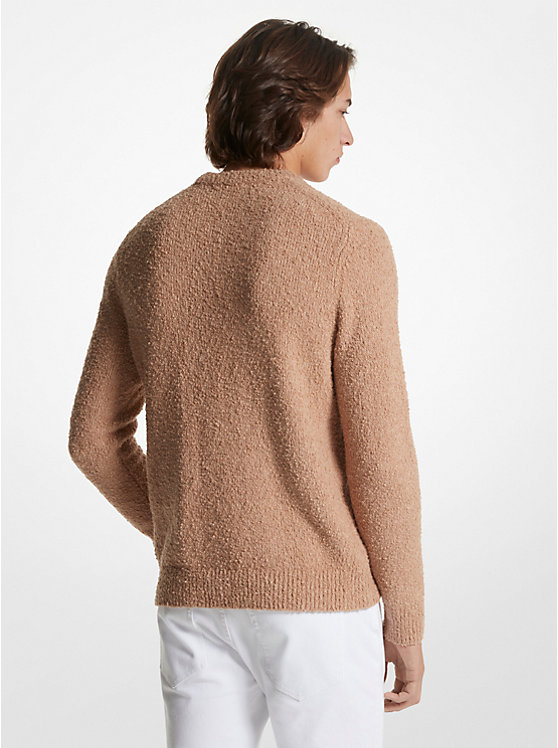 Férfi Michael Kors Organic Cotton Bouclé Pulóver BUFF MELANGE | HU2252XYE