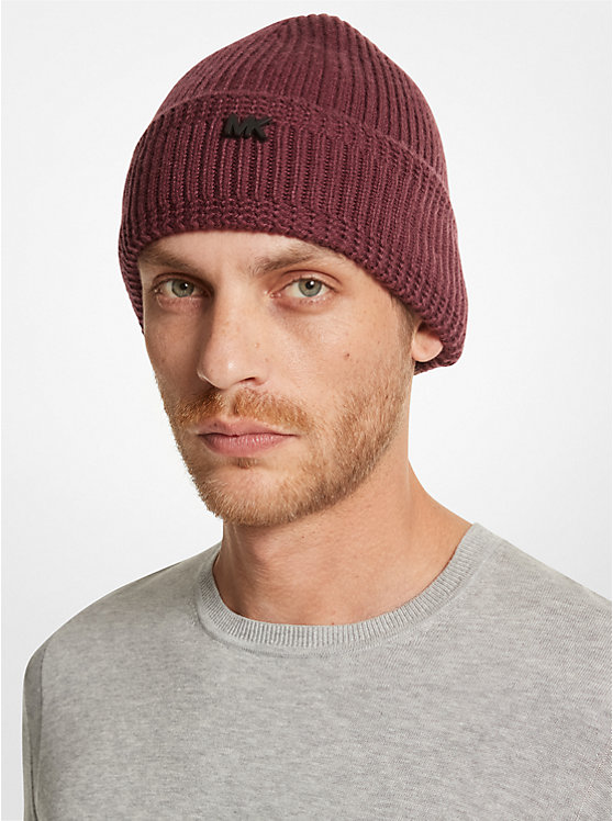 Férfi Michael Kors Ribbed Knit Beanie Kalap CORDOVAN | HU2051NWK