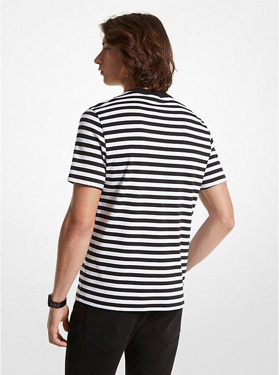 Férfi Michael Kors Striped Pima Cotton Póló Fekete | HU2262CTD