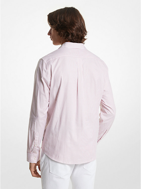 Férfi Michael Kors Striped Stretch Cotton Oxford Ing Rózsaszín | HU2233WNA