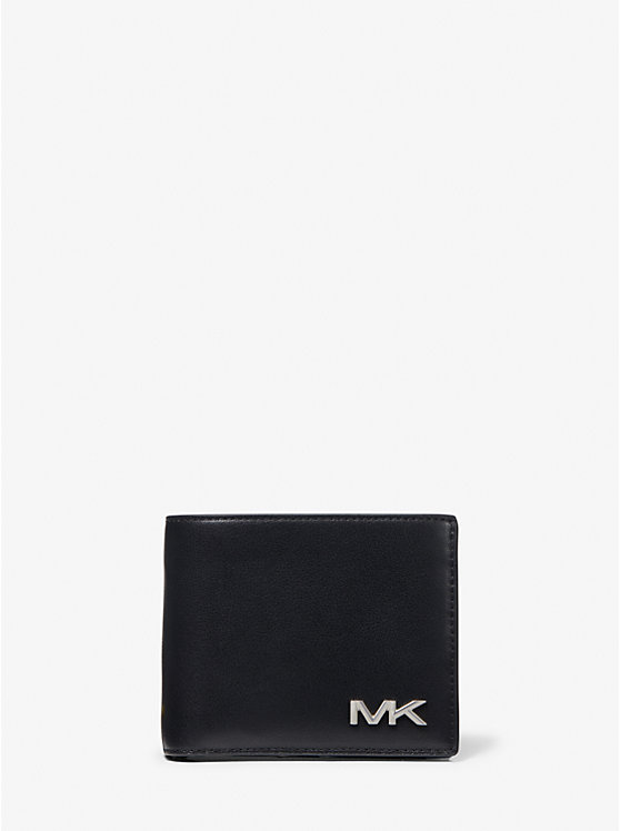 Férfi Michael Kors Varick Leather Billfold With Passcase Pénztárca Fekete | HU2173UZT