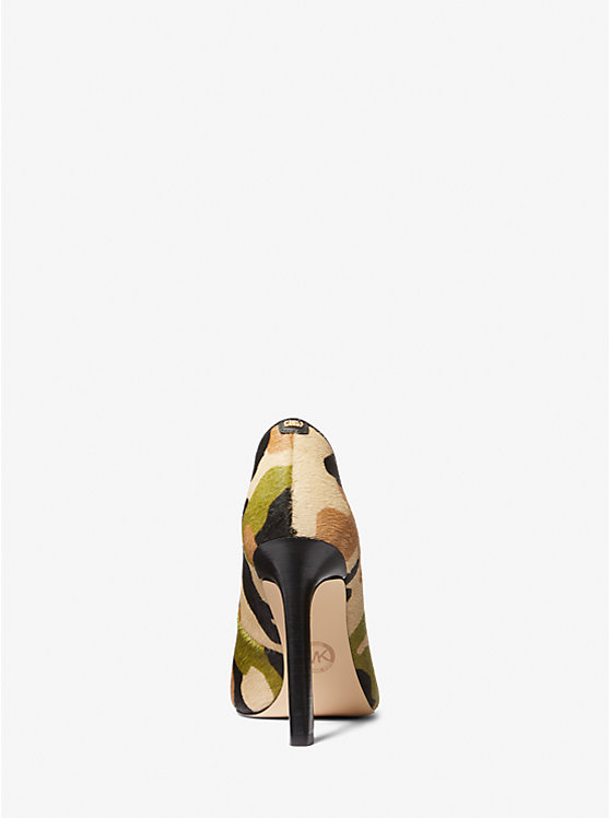 Női Michael Kors Amara Camouflage Print Calf Hair Magassarkú Olivazöld | HU1733CTB